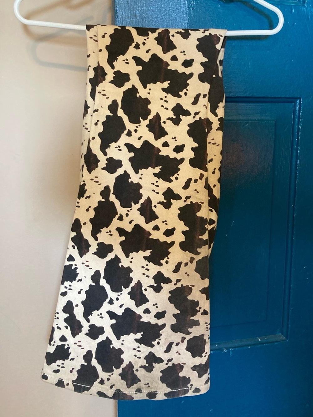 Rock & Roll Cow Print Flare Leg Jeans in Black, Brown & Cream - Picture 4 of 7
